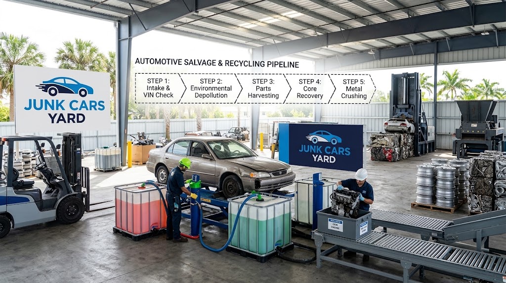 How Salvage Yards Recycle Wrecked Vehicles & Parts